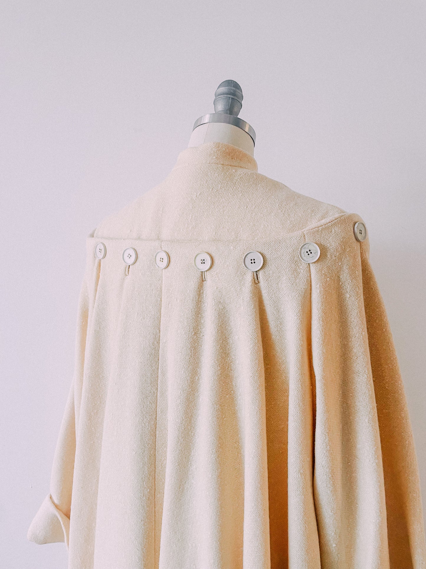 1950s Cream Button Swing Coat