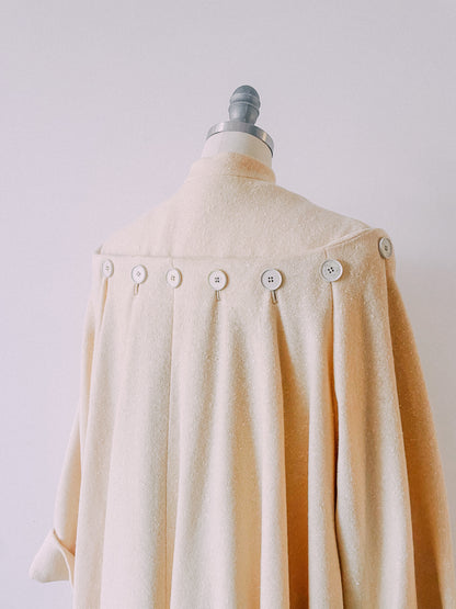 1950s Cream Button Swing Coat