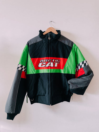 1990s Neon Arctic Cat Bomber Jacket