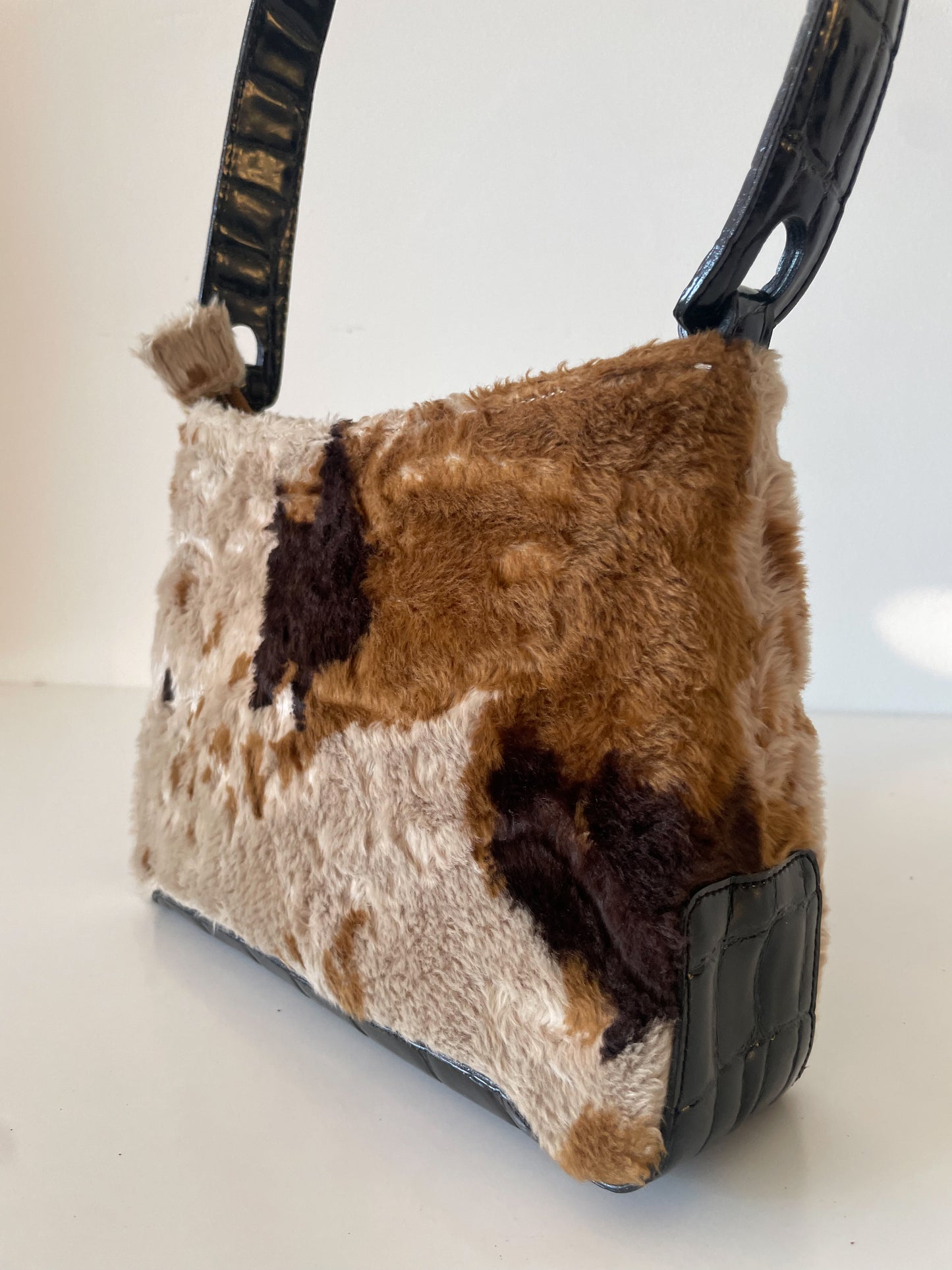 Y2K Fuzzy Cow Handbag