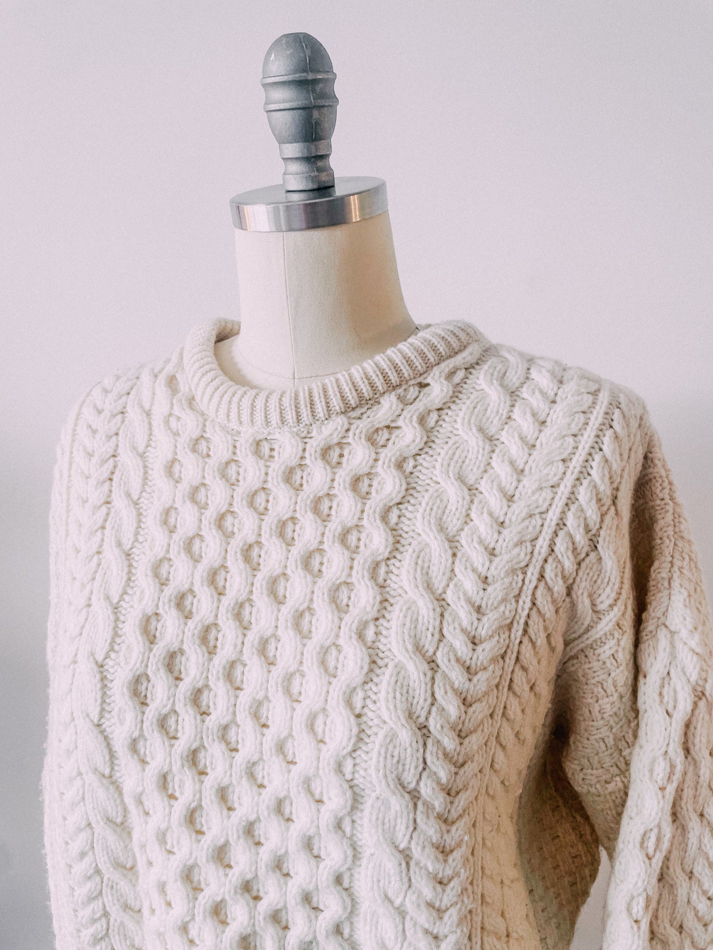 Irish Merino Wool Cable Knit Sweater