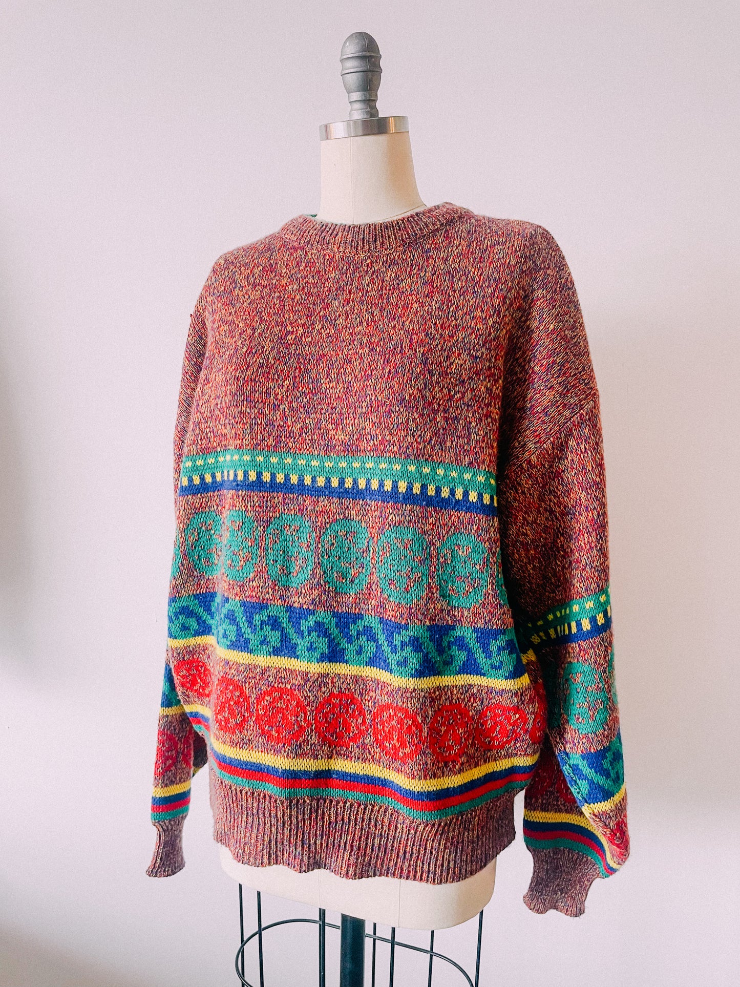 1980s Rainbow Knit Patterned Sweater