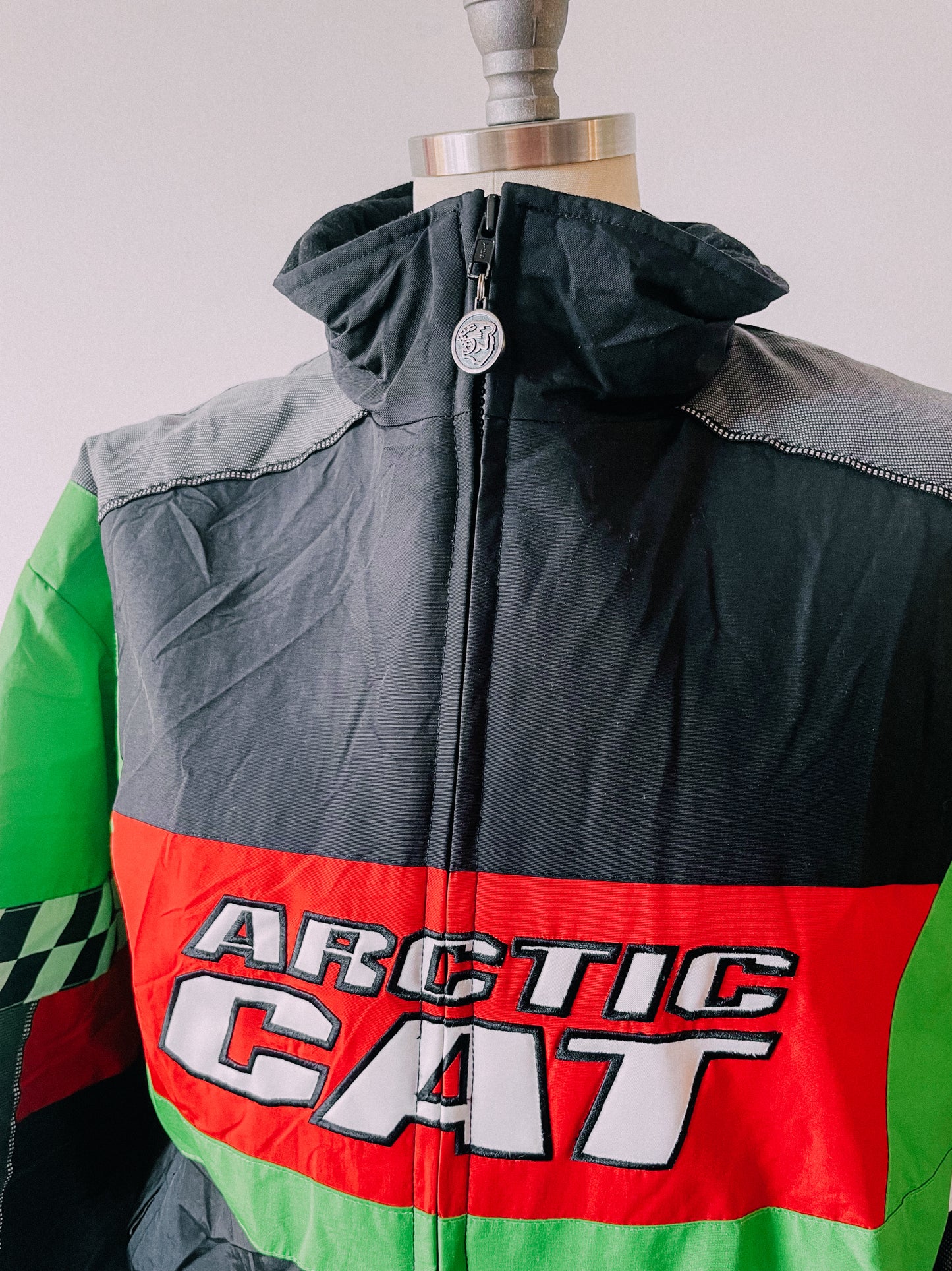 1990s Neon Arctic Cat Bomber Jacket