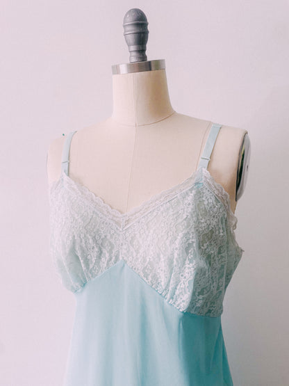 1960s Light Blue Slip Dress