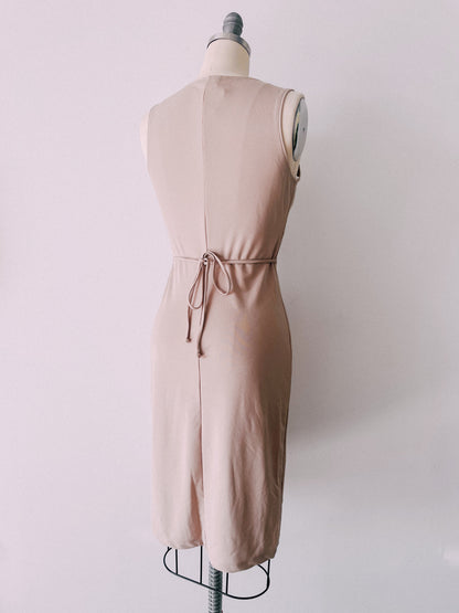 1990s Slinky Khaki Dress