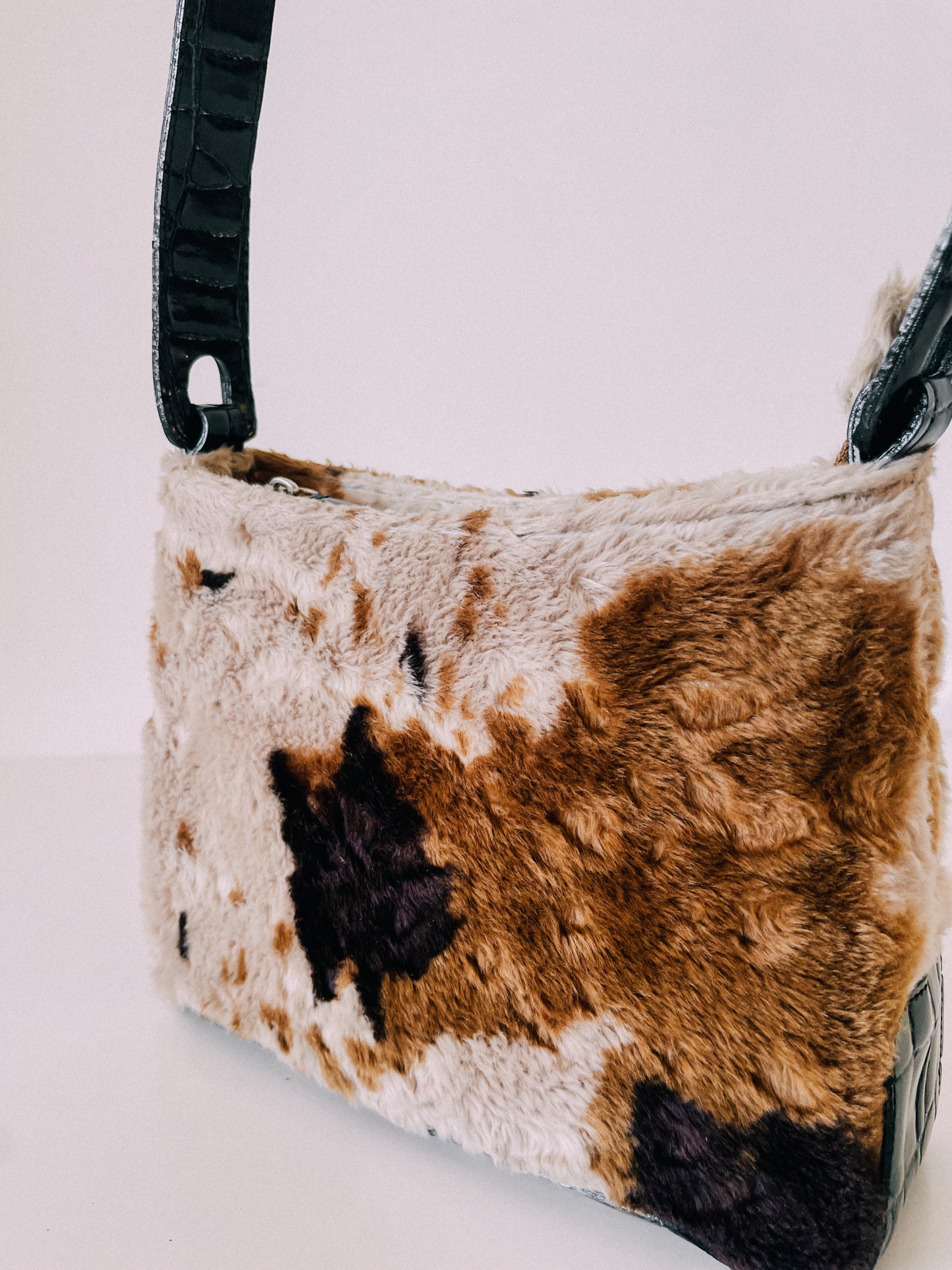 Y2K Fuzzy Cow Handbag