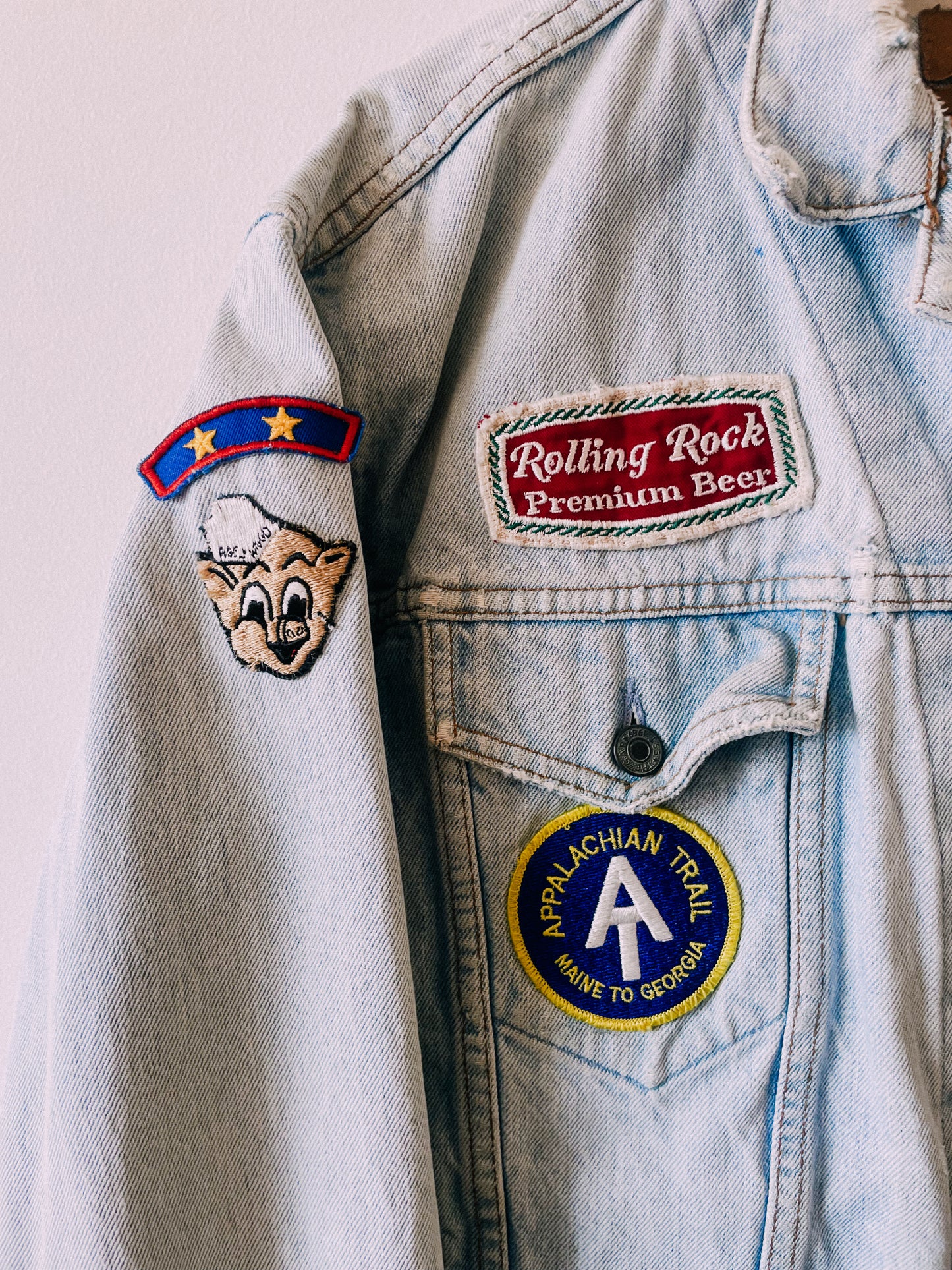 Vintage Pep Club Distressed Denim Jacket