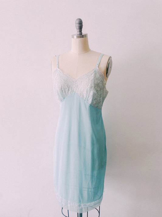 1960s Light Blue Slip Dress