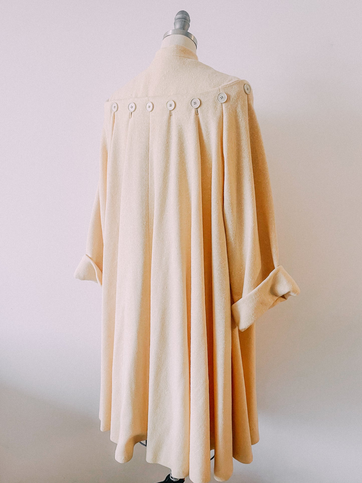 1950s Cream Button Swing Coat