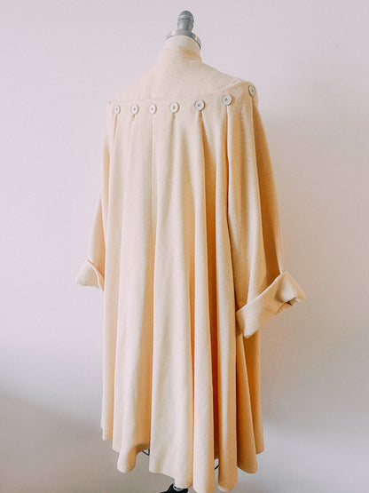 1950s Cream Button Swing Coat