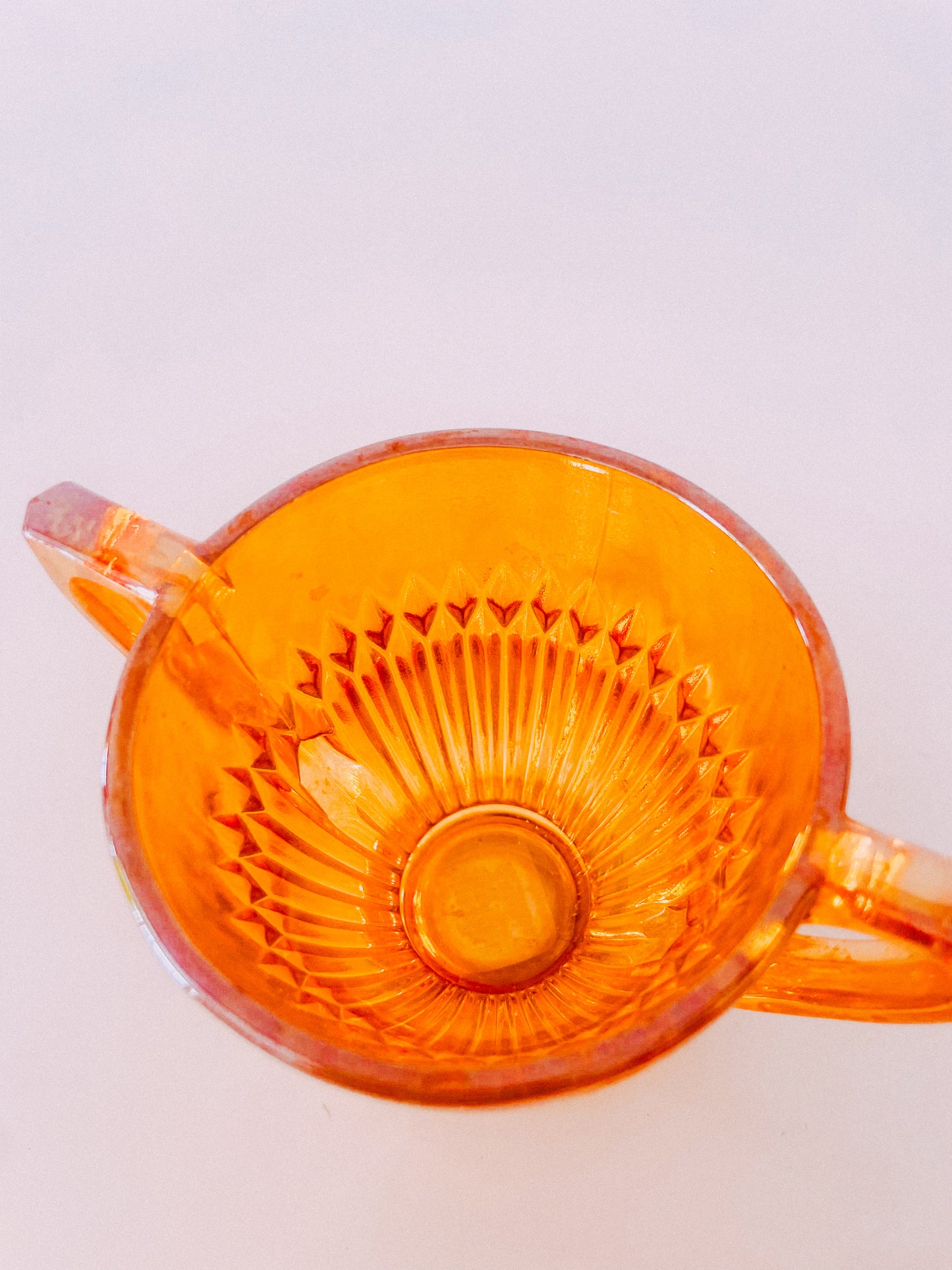 Vintage Iridescent Orange Carnival Glass Cup