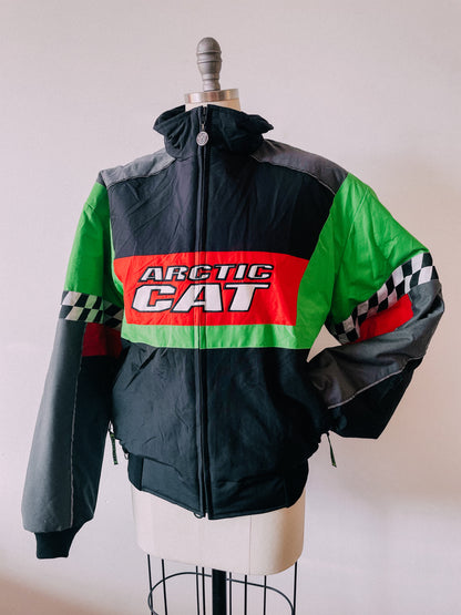 1990s Neon Arctic Cat Bomber Jacket