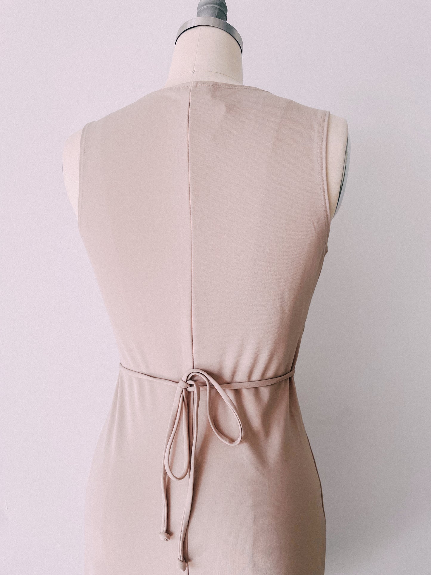 1990s Slinky Khaki Dress