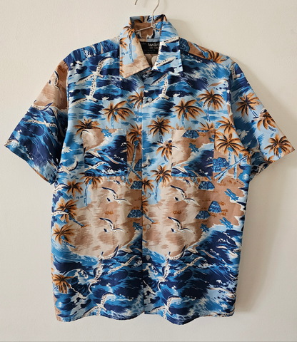 90's Tropical Scene Button Up