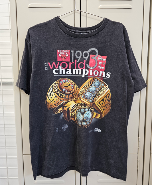 90's Chicago Bulls Championship Rings Tee