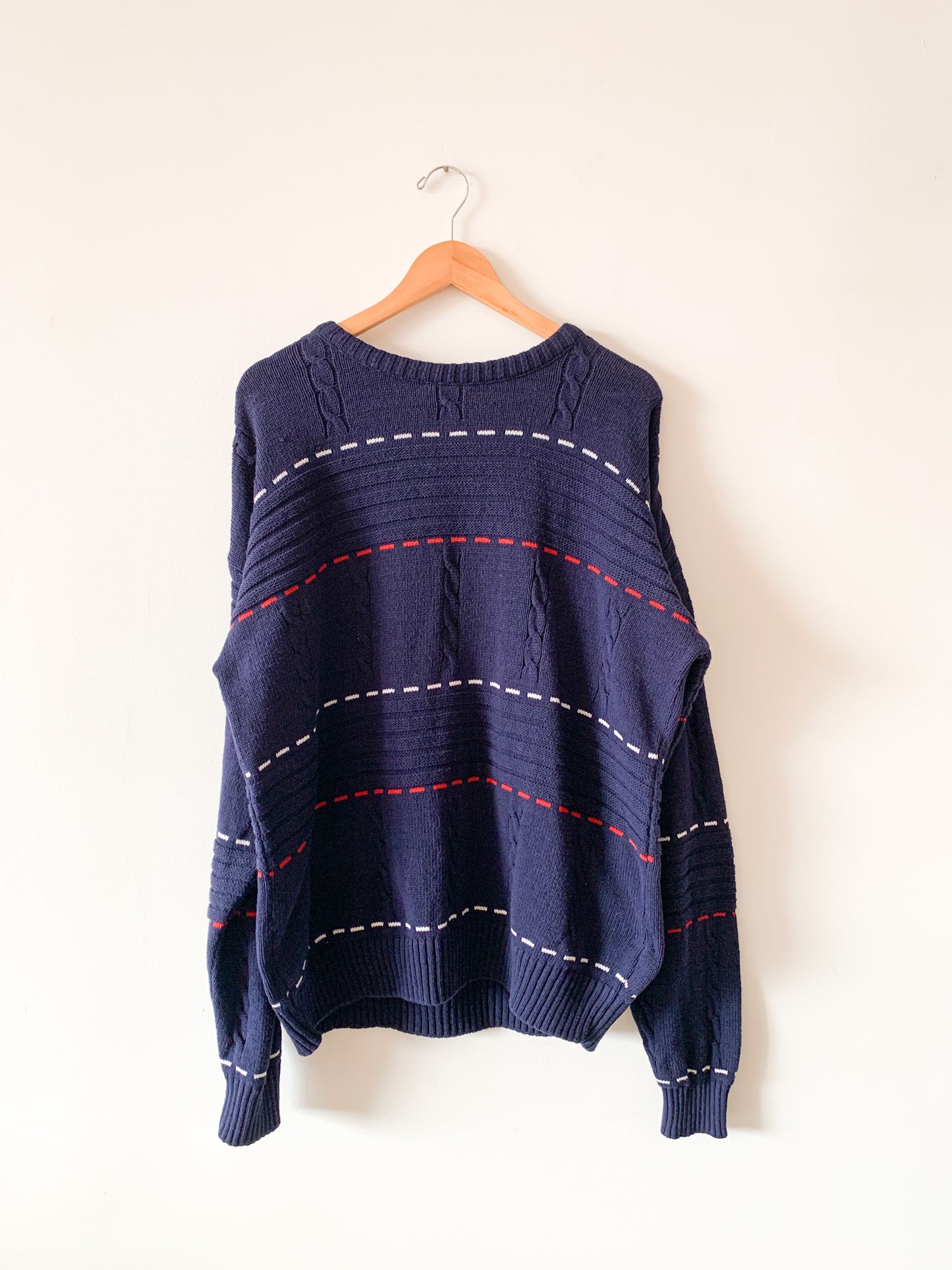 Vintage Dashing Navy Knit Sweater