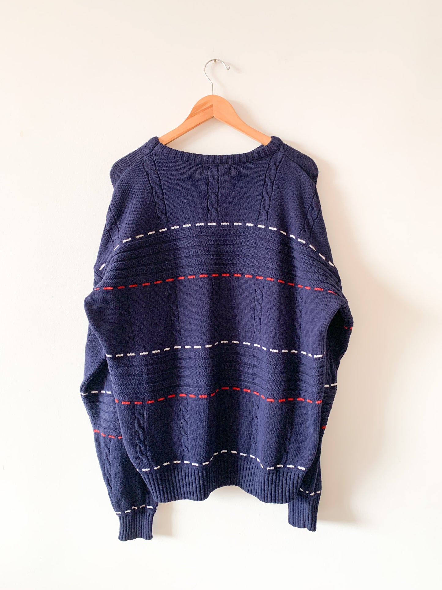 Vintage Dashing Navy Knit Sweater