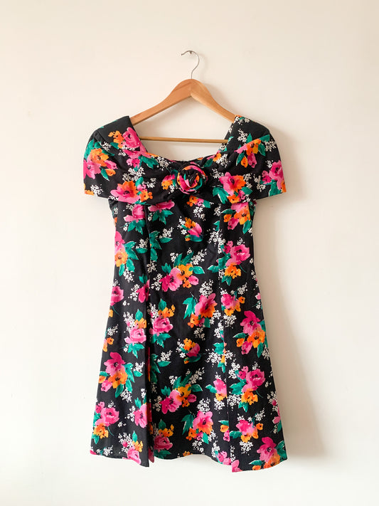 80s Byer Floral Tea Dress