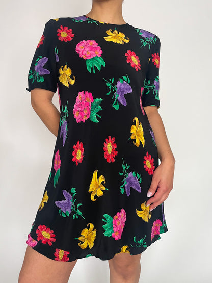 Liz Floral Silk Dress