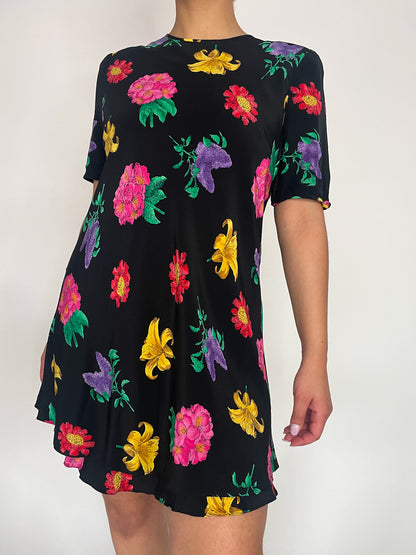 Liz Floral Silk Dress