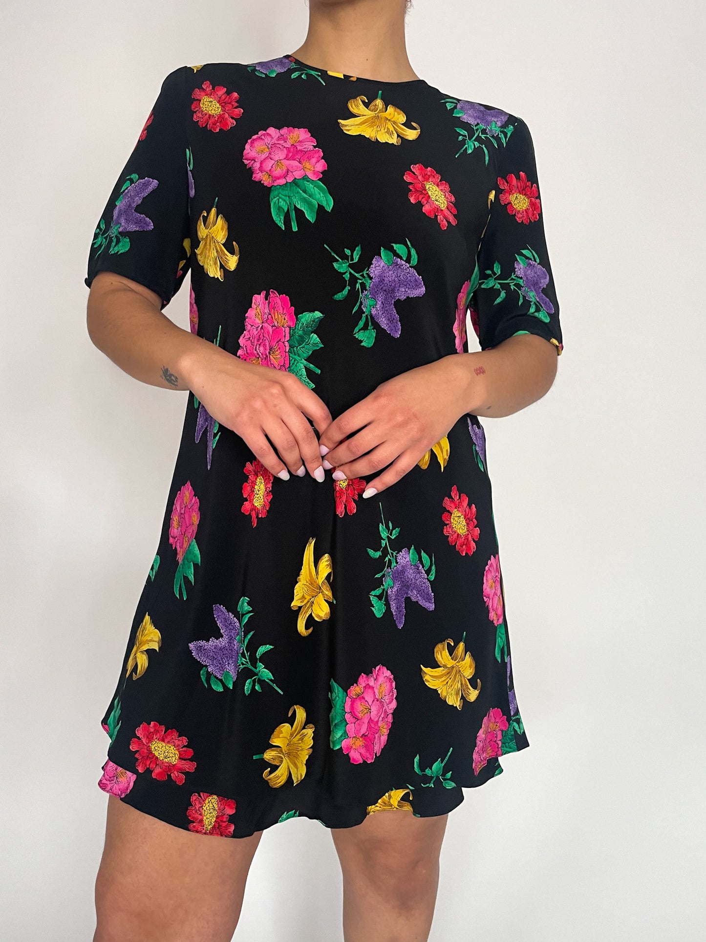 Liz Floral Silk Dress