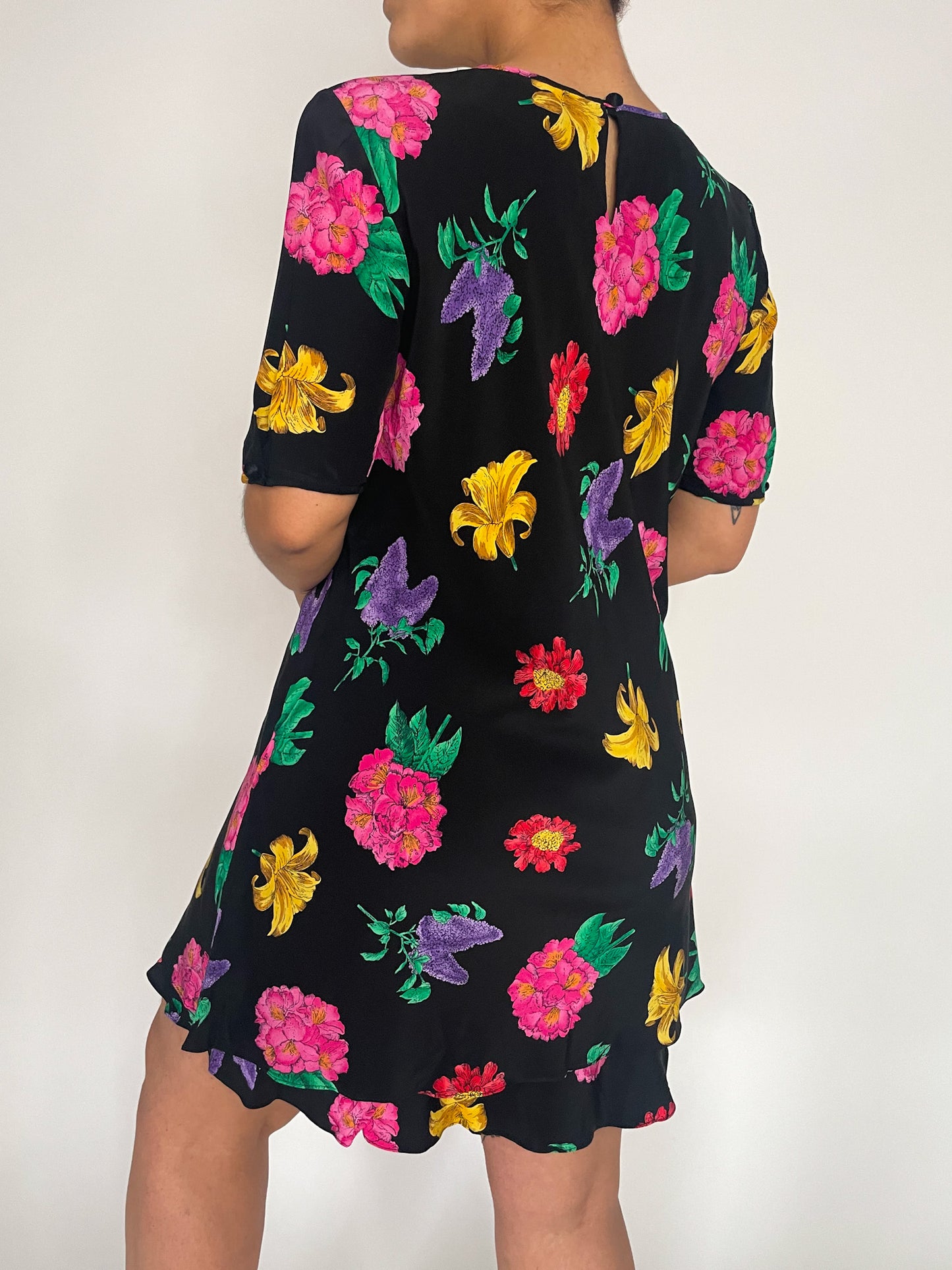 Liz Floral Silk Dress