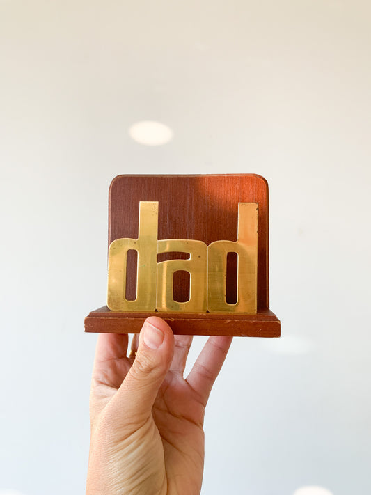 Vintage Brass Dad Desk Organizer