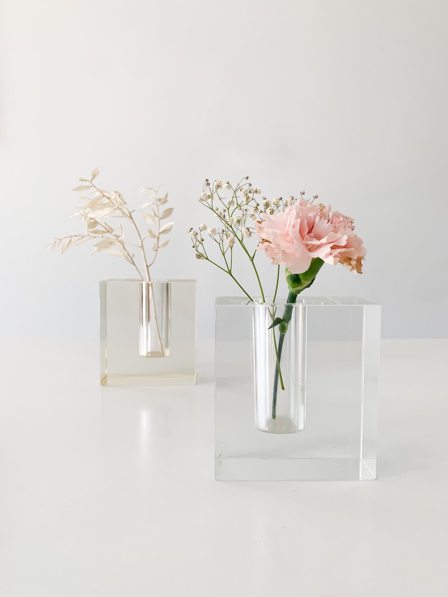 Vintage Lucite Stem Vase