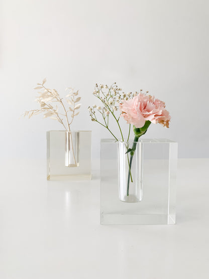 Vintage Lucite Stem Vase