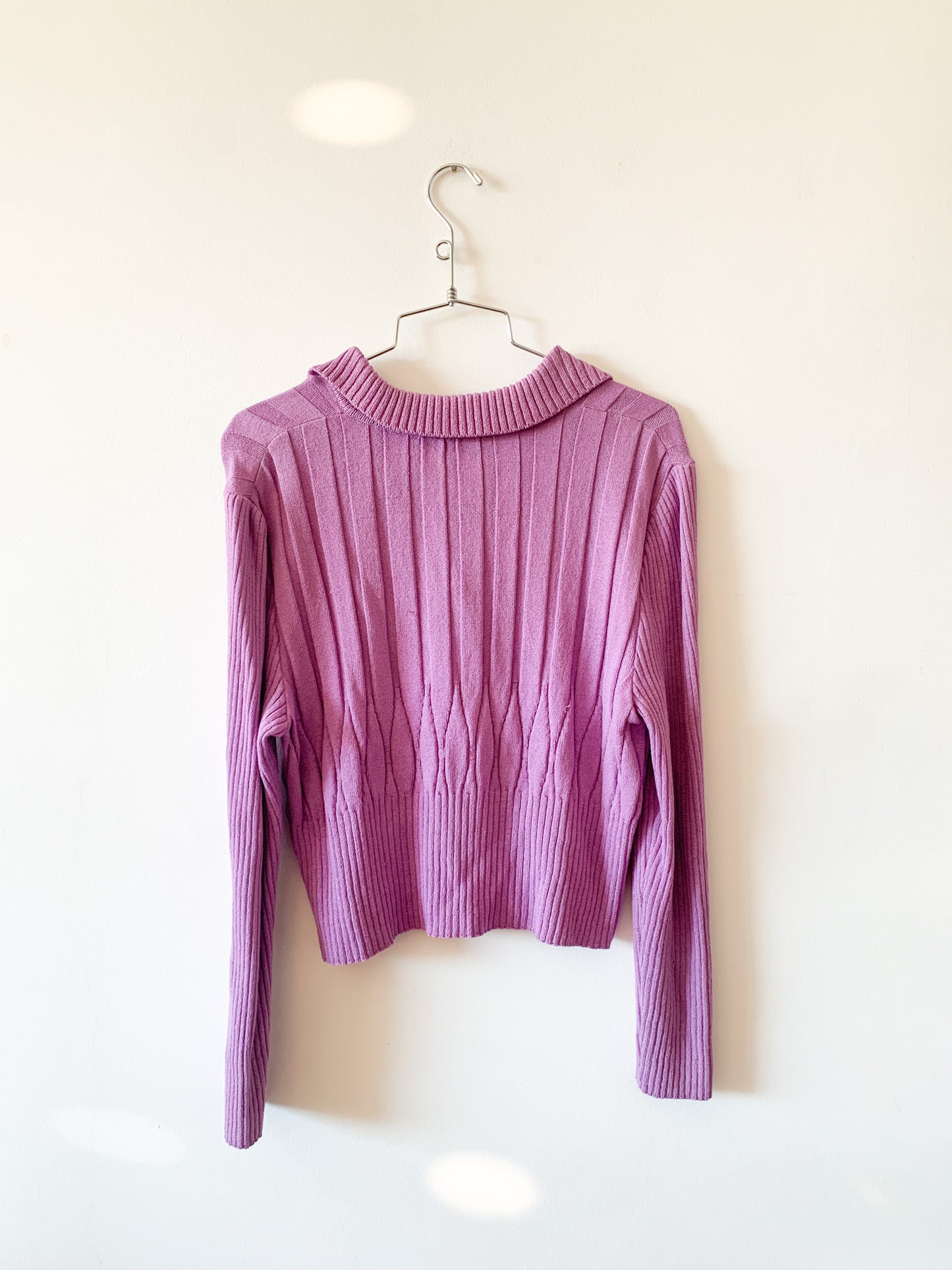 Vintage St.John Lavender Zip Front Sweater