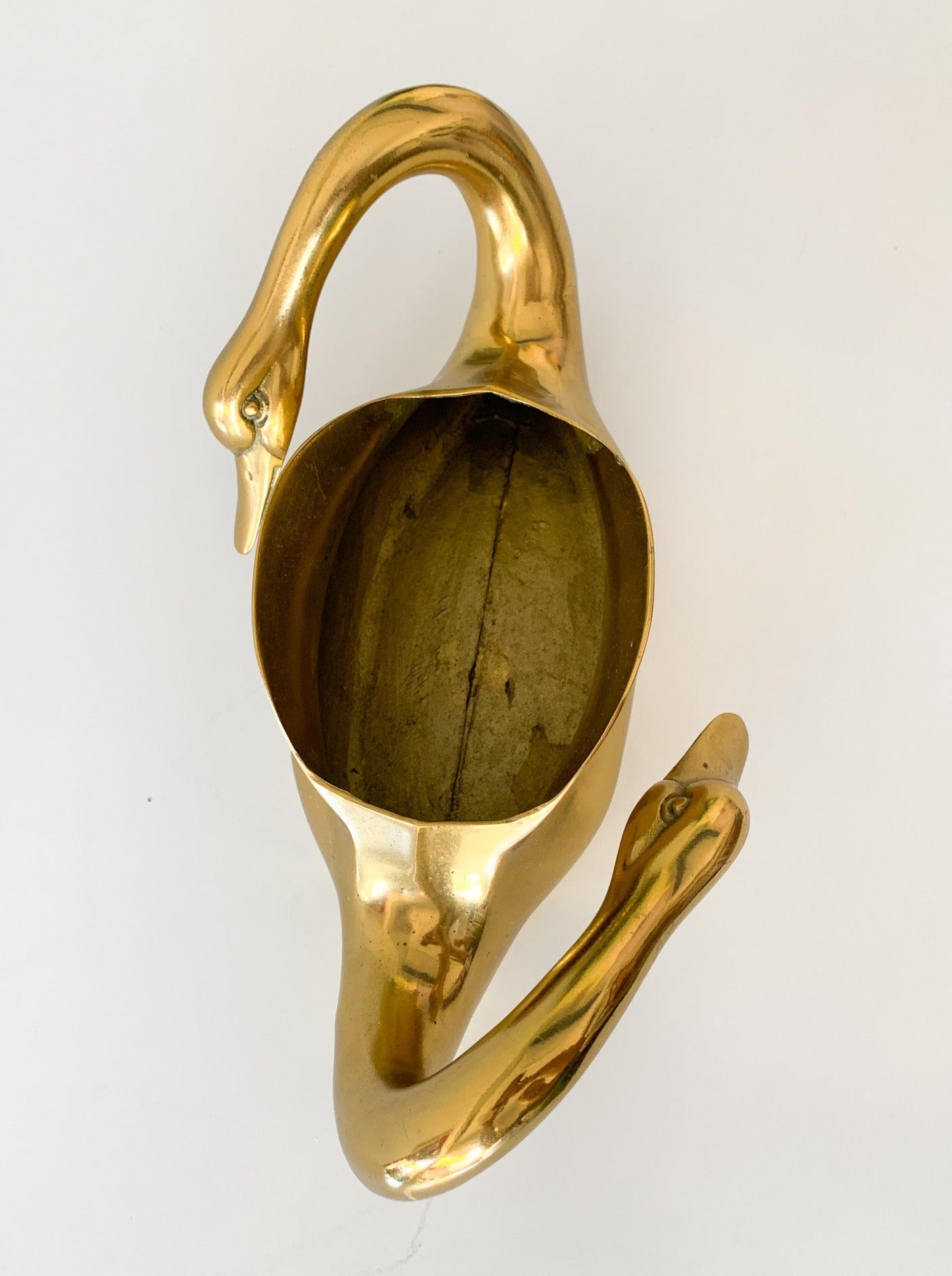 Store Vintage Brass Swan Planters (Set of 2)