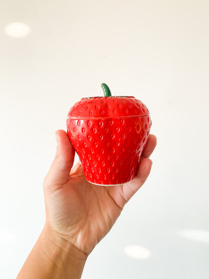 c.1940 Hazel Atlas Milk Glass Strawberry Jar