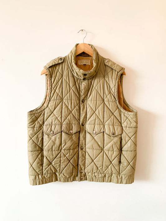 80s Tan Quilted Puffer Vest