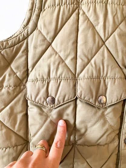 80s Tan Quilted Puffer Vest