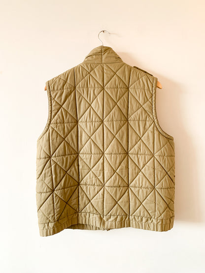 80s Tan Quilted Puffer Vest