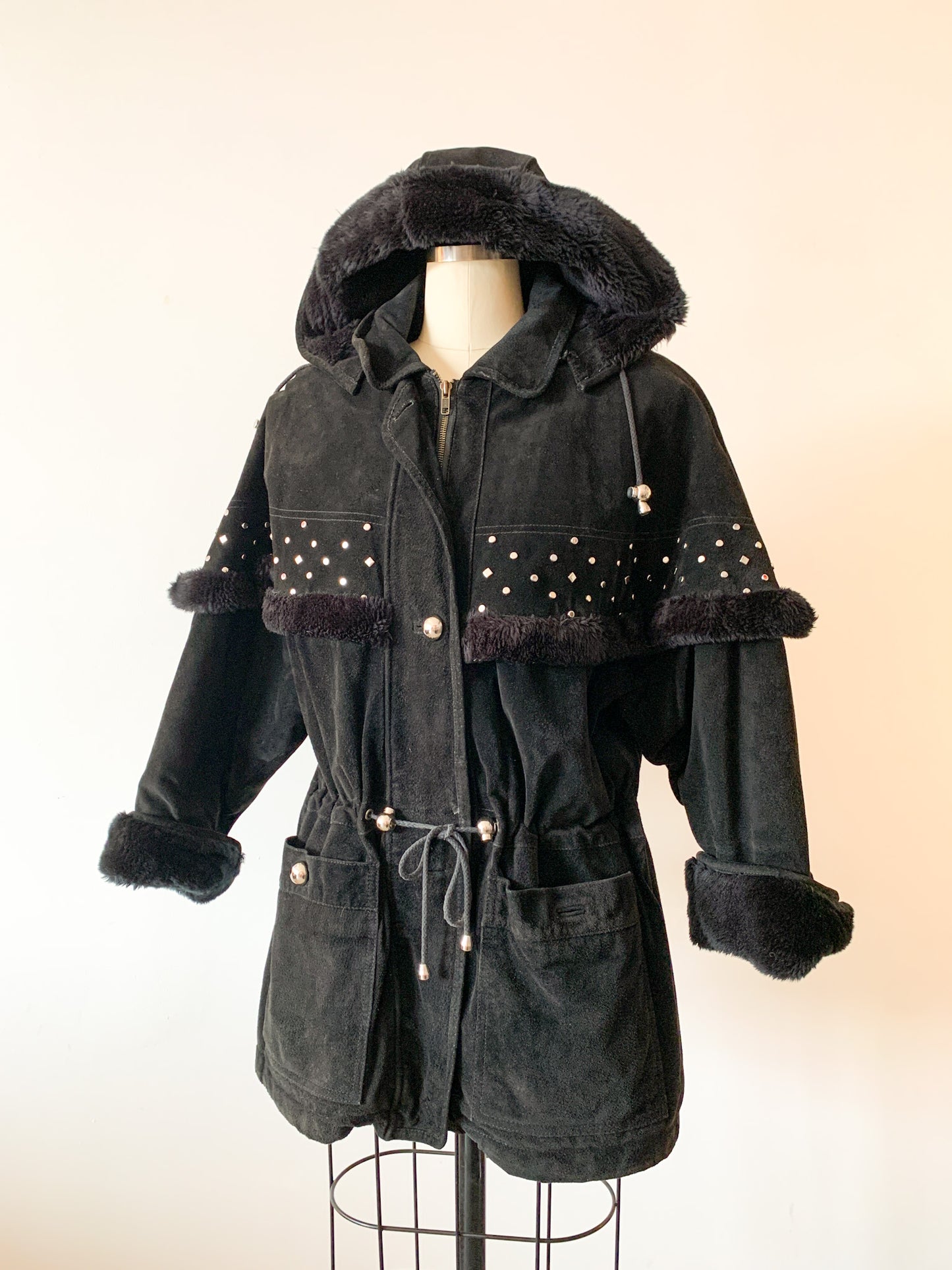 Vintage Leather Studded Coat