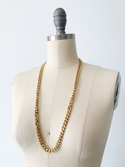 Vintage Gold Cuban Link Necklace