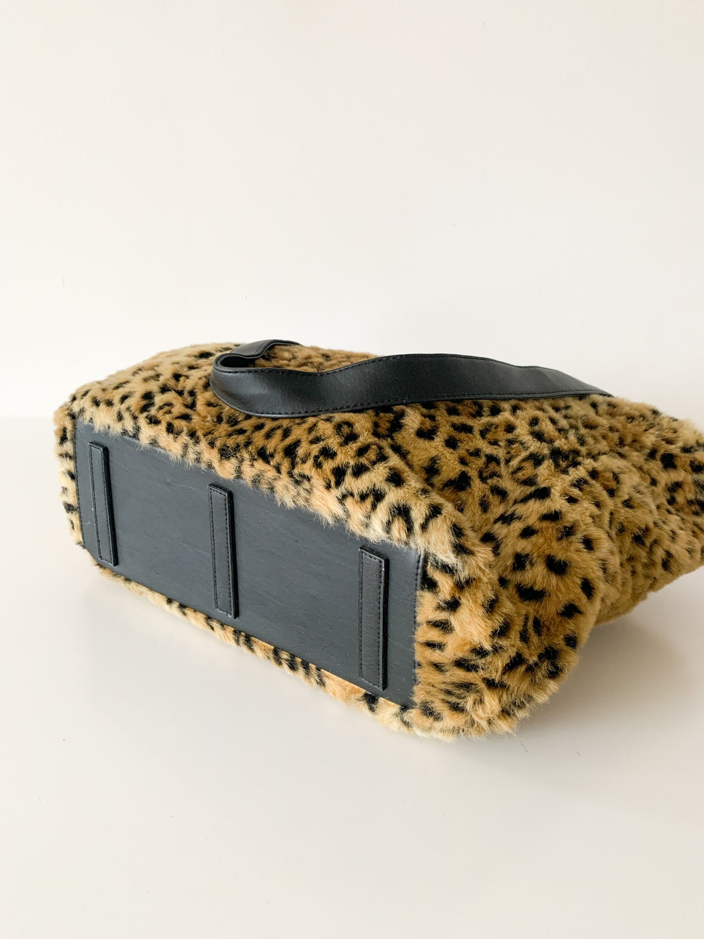 Vintage Fuzzy Leopard Tote Bag