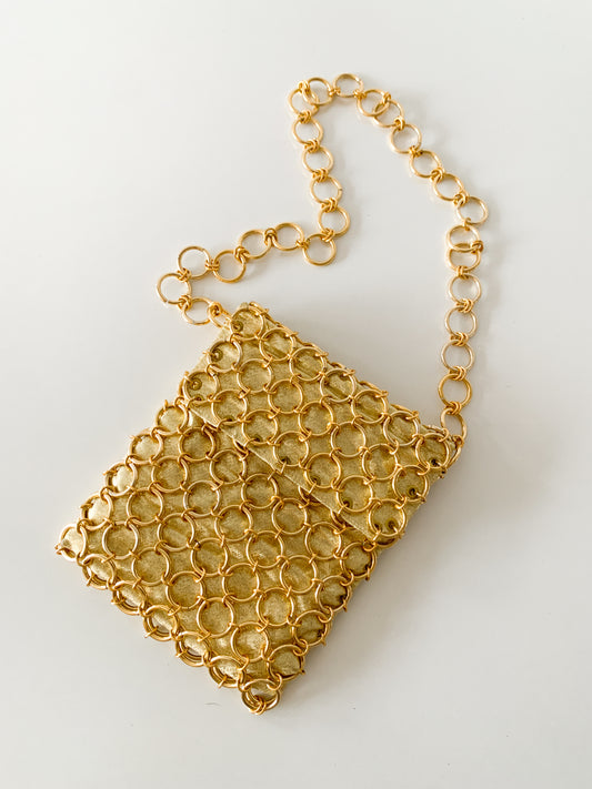 Vintage Gold Chainlink Evening Bag