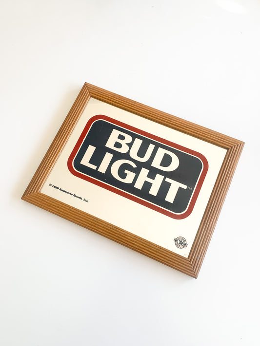 c.1990 Bud Light Framed Mirror