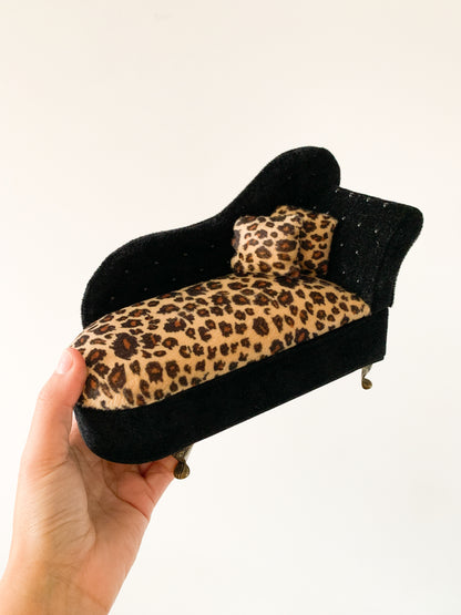 Vintage Leopard Chaise Lounge Jewelry Box