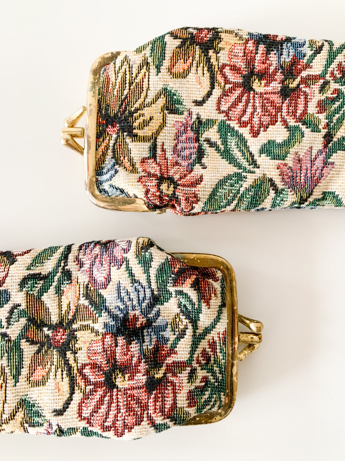 Vintage Floral Tapestry Glasses Case