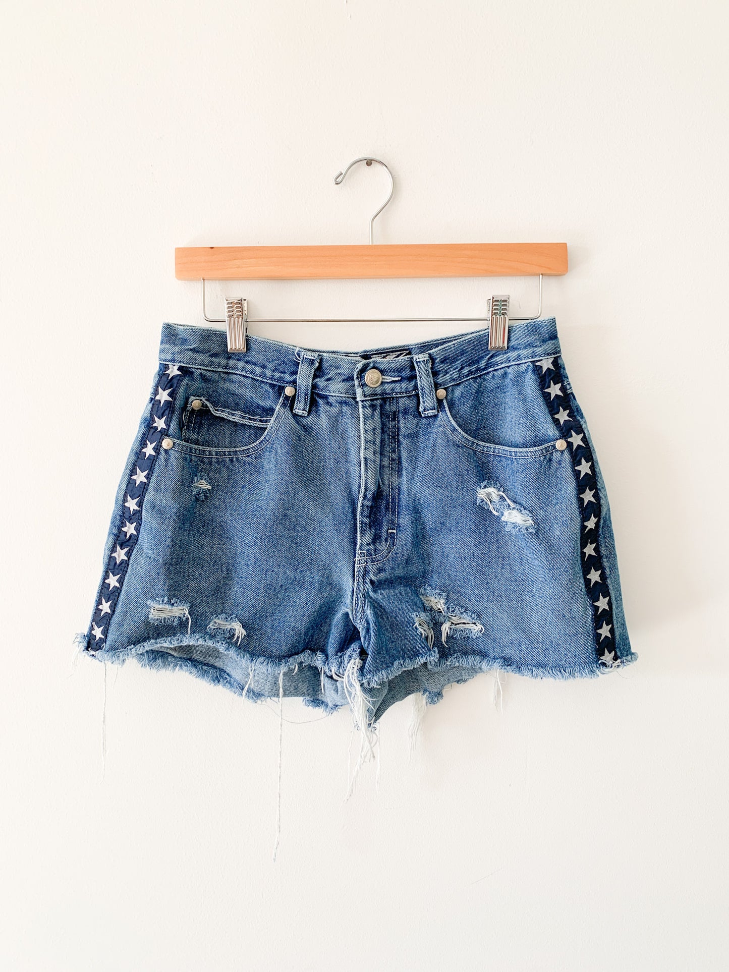 No Excuses Distressed Star Shorts