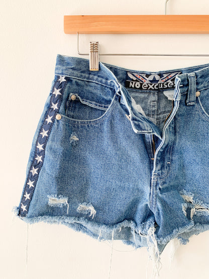 No Excuses Distressed Star Shorts