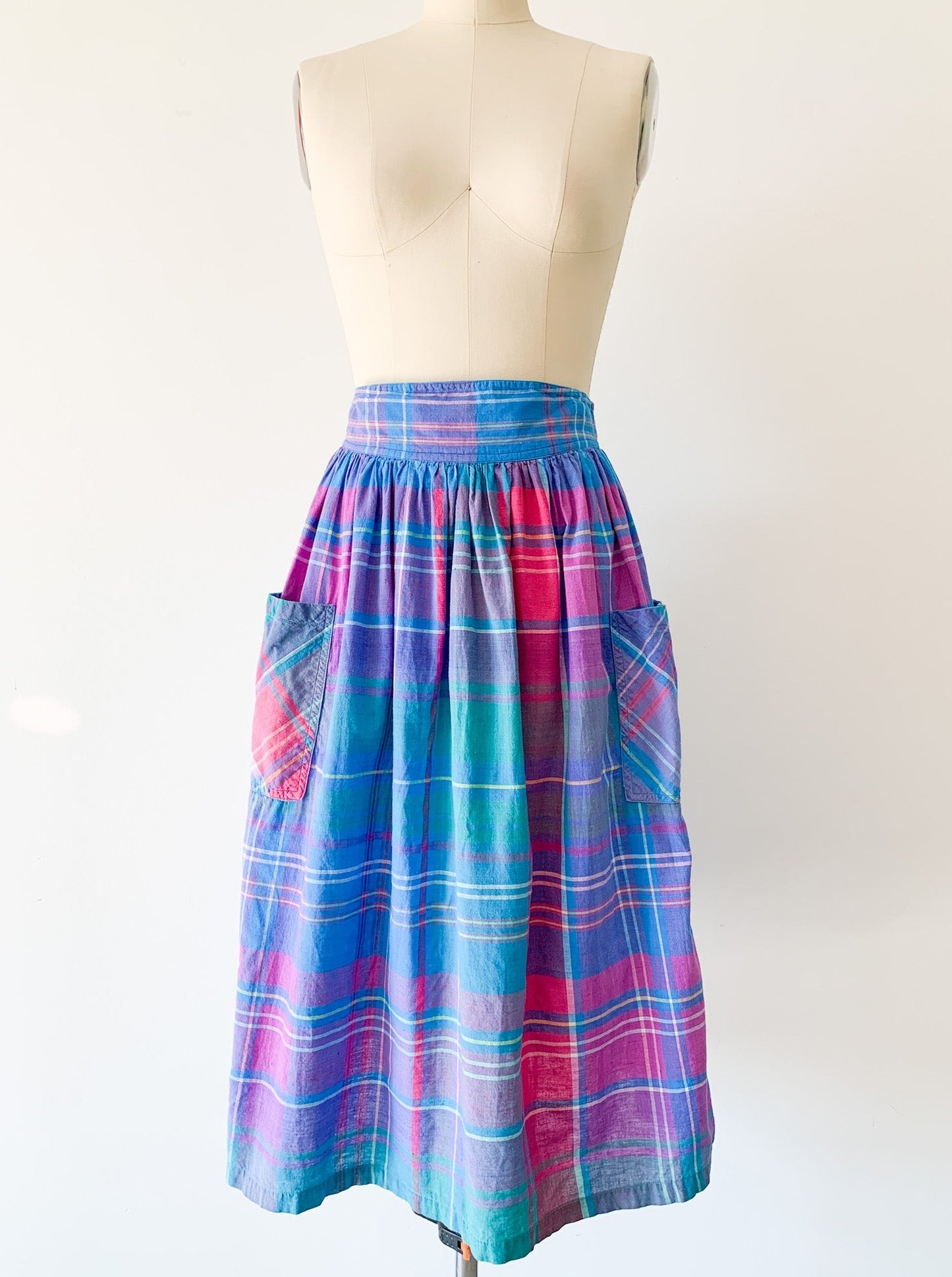 Madras Plaid Pocket Skirt