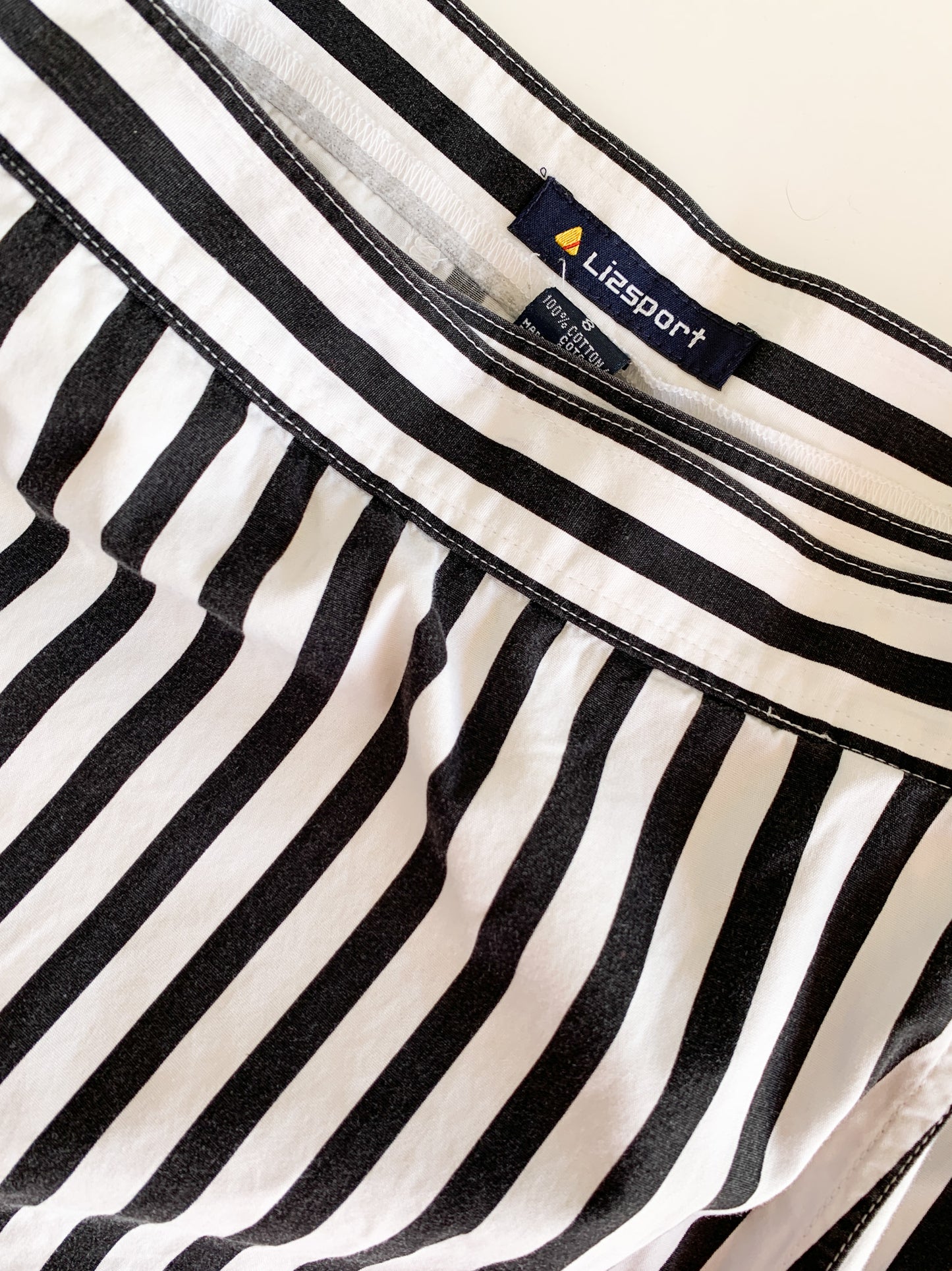 Liz Sport B+W Stripe Skirt