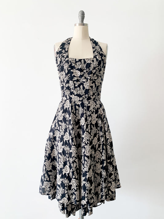 Passports B+W Floral Halter Dress