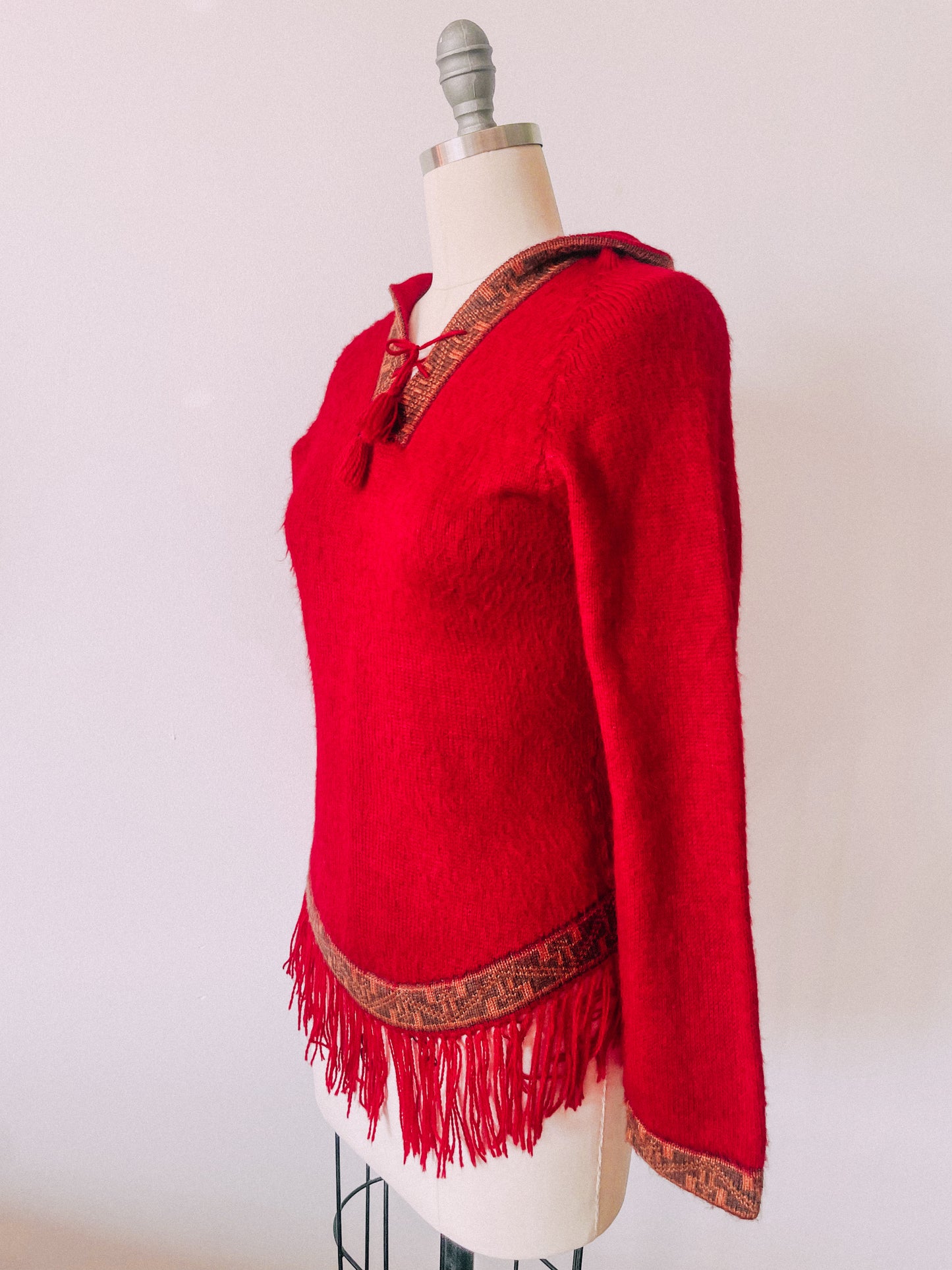 1970s Red Tunic Sweater