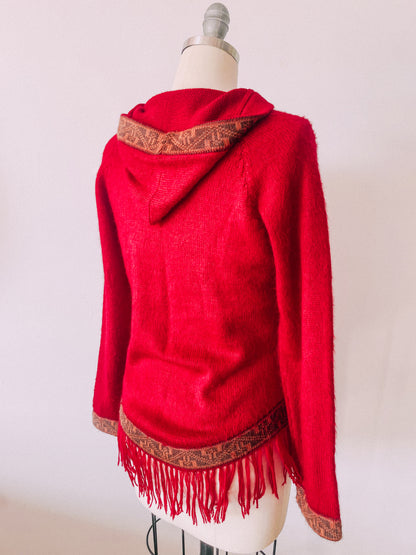 1970s Red Tunic Sweater