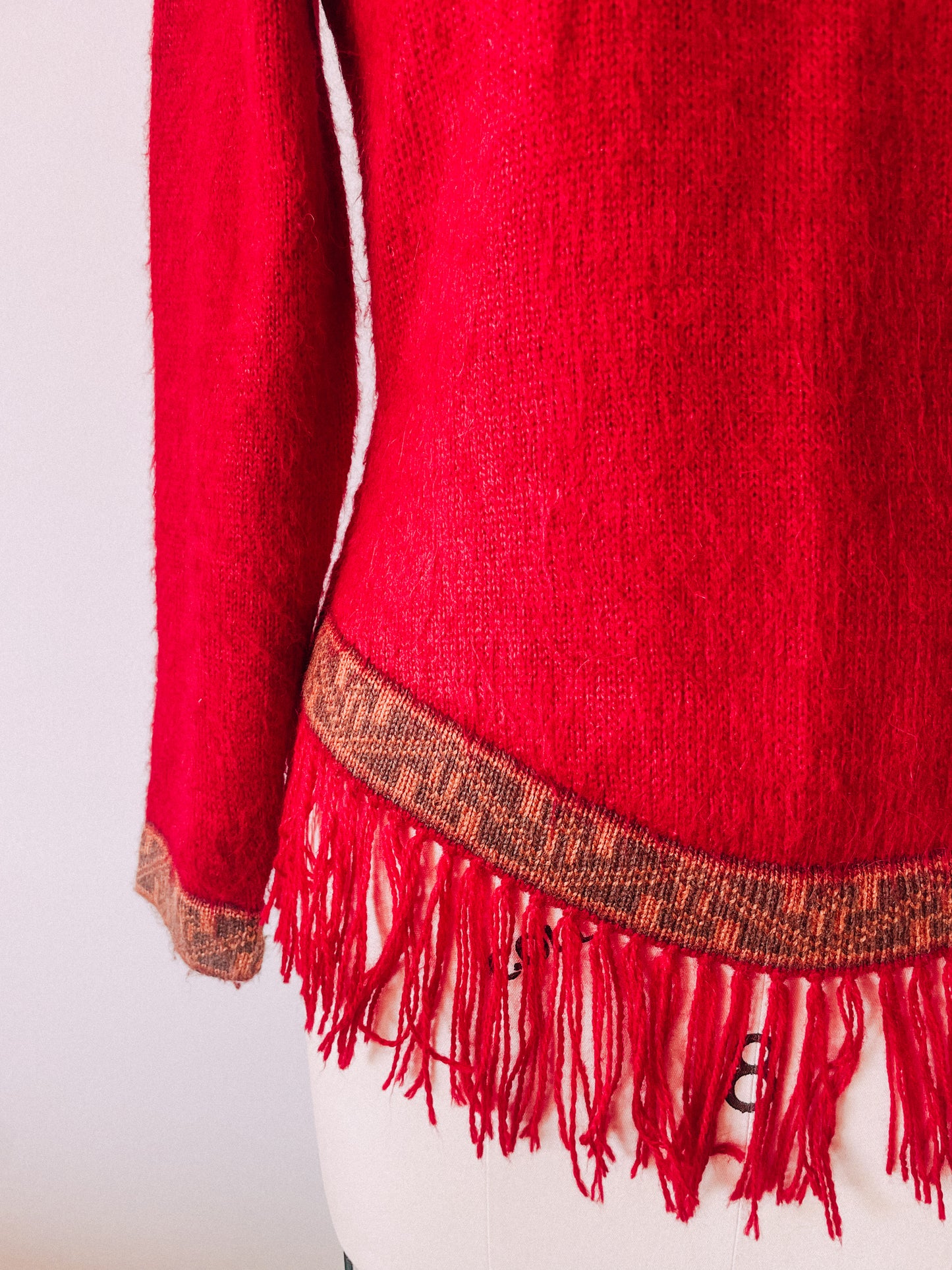 1970s Red Tunic Sweater